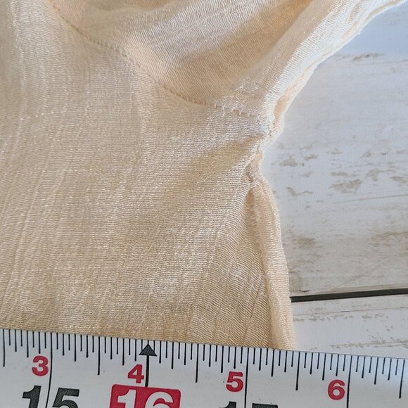 Rebellion Gauze Lace Bell Sleeve Blouse Top Sheer Romantic Feminine Boho Chic M - Picture 10 of 11